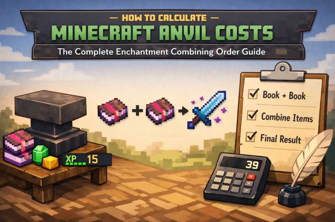 How to Calculate Minecraft Anvil Costs - Enchantment Combining Order Guide